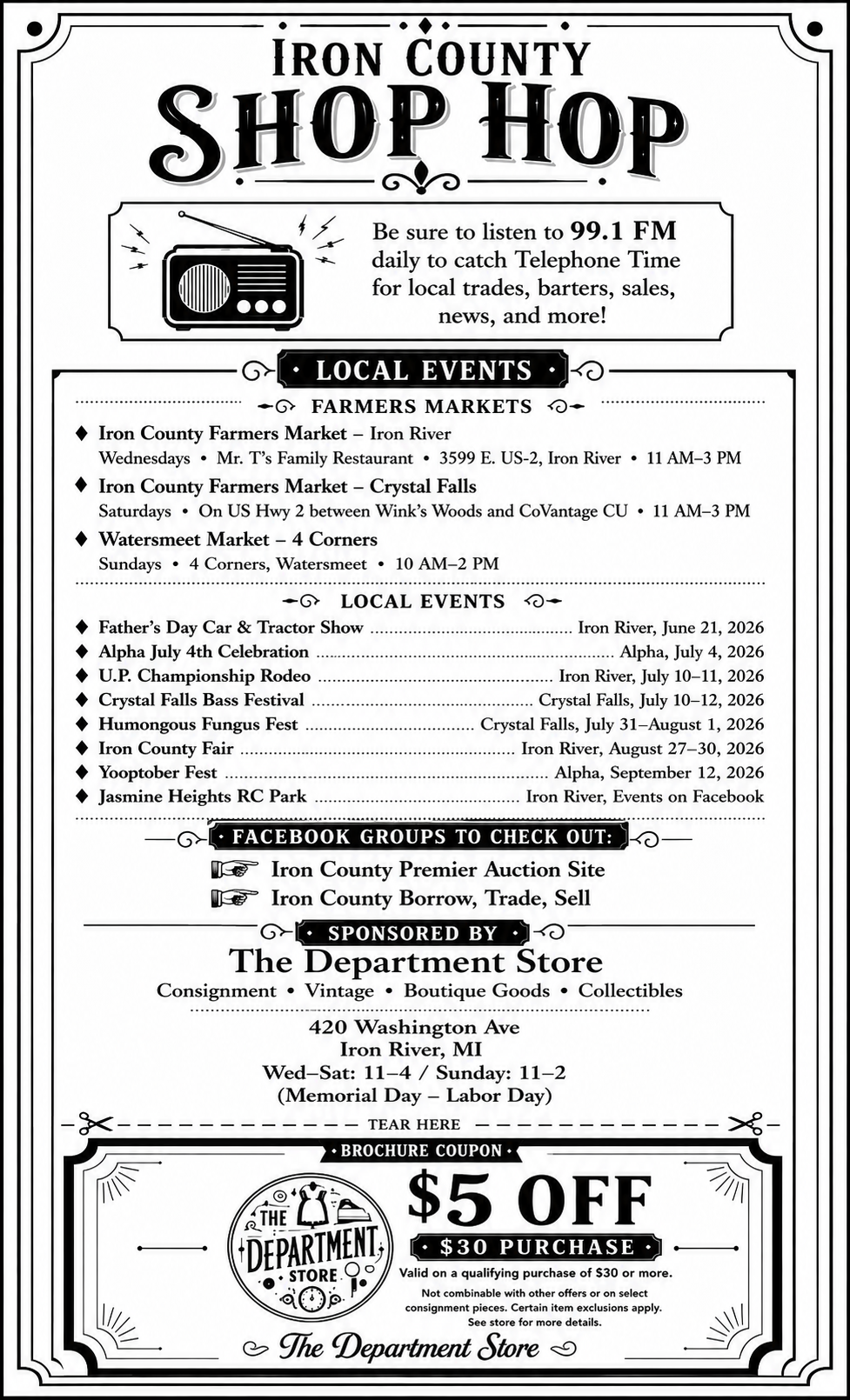 Community and farmers market brochure panel