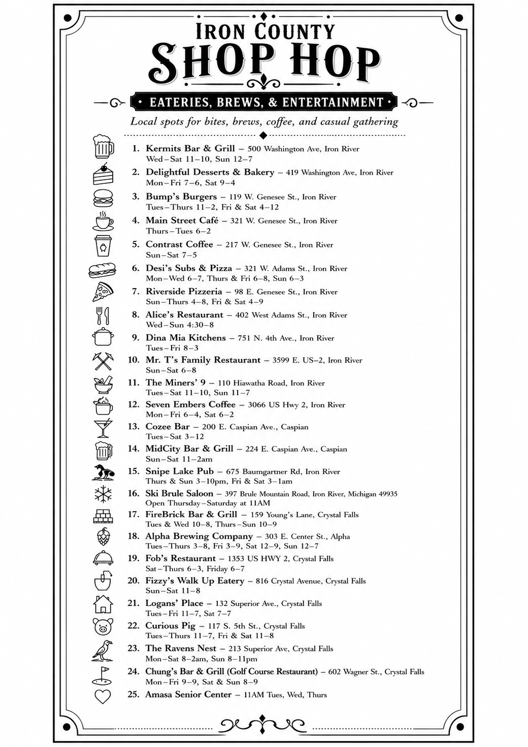 Eateries brochure panel